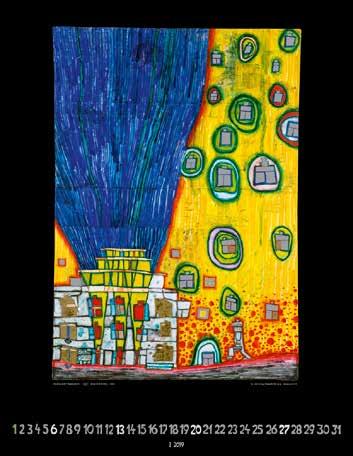 The Hundertwasser Annual Planner Art and the Mini Annual Planner Art show 13 months with beautiful reproductions of