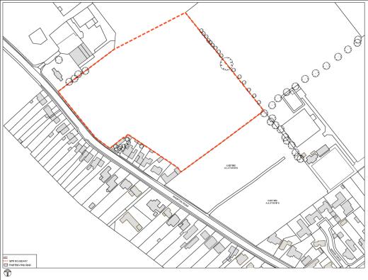 Policy GF/2: Field (larger of the two sites in Figure 9) Support development of approximately 3 hectare field between Rampthill Farm and the Allotments on Rampton Road, if and when available, to