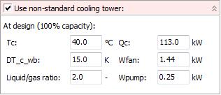 Note that for an evaporative condenser it is assumed that the condenser capacity at 0% capacity equals 0 kw (i.e. OA 0 = 0 kw/k).