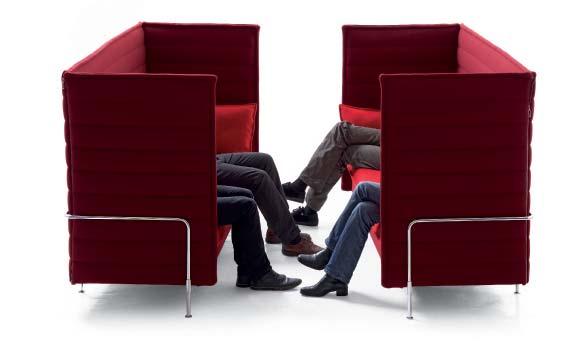It was designed for the open-plan offi ce, where it offers employees a comfortable, upholstered niche which protects them from the hectic goings on around them.