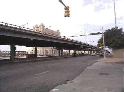 Project Existing elevated freeway over Lancaster Avenue