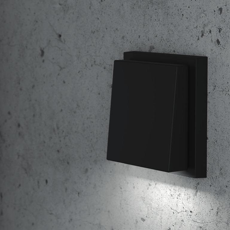 The open system consists of a flush-mounted wall box and matching luminaires with control functionality.