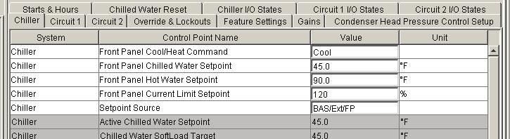 Controls Interface Figure 48. Fields in white To change the setpoint, enter a new value for the setpoint into the text field. Figure 49.
