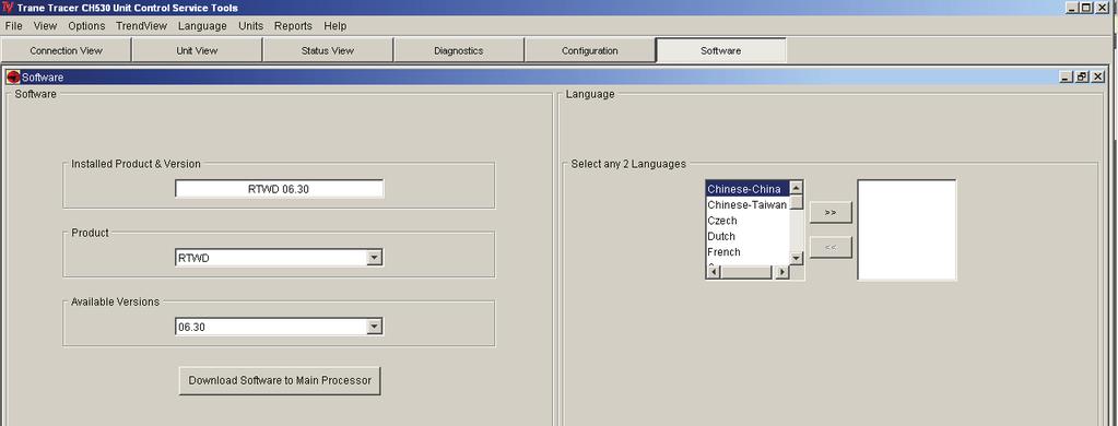 You can also add up to two available languages. Loading an alternate language file allows the DynaView to display its text in the selected alternate language. English will always be available.