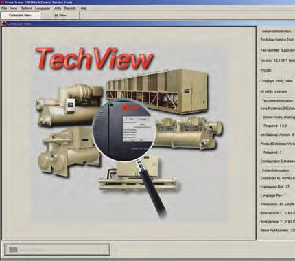 Controls Interface TechView TechView is the PC (laptop) based tool used for servicing Tracer CH530.