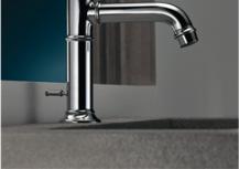 Features of industrial design such as pipes and valves are combined with classic cross handles and