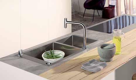 maximum in user comfort. Built-in sink with two basins.