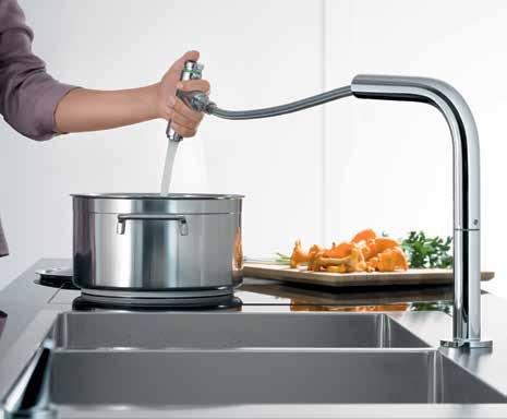 Greater freedom of movement in the kitchen. hansgrohe kitchen mixers are full of ideas, and make your daily working sequences even more pleasant. ComfortZone Height.
