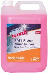 2 x 5L Clean and Clever FM1 Floor Maintainer Highly efficient cleaner Easily burnished to a high gloss Prolongs the life of floor finishes