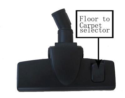 11) 2 Step on the floor to carpet selector to adjust the height if the brushes. There are two different heights one for floors and one for carpets. (Fig. 12) (Fig.