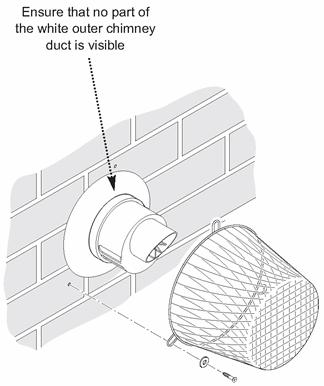 Fig. 11 5.3.10 Flue/Chimney Trim 1. The flexible flue trims supplied can be fitted on the outer and inner faces of the wall of installation. 5.3.11 Terminal Guard 1.