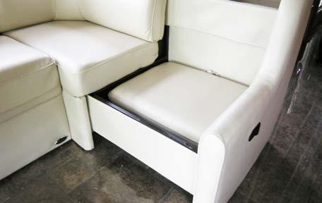 dinette seat) and fully extend dinette sectional extension.