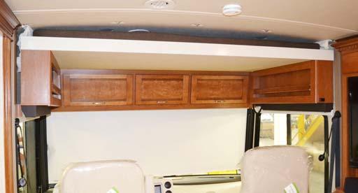 The Loft Bed is stowed near the cab ceiling as shown in the following photo.