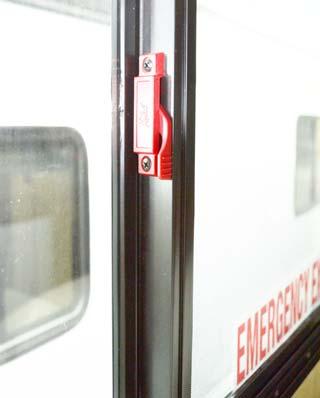Windows As Emergency Exits Some coaches are required to have a slider window as an alternate exit.