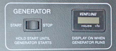 To Stop the Generator Press and Hold the Generator switch in STOP position until you hear the generator come to a full stop, then release.