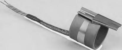 The outer sheath is made from a Low Thermal Expansion alloy. The Bent-Up Flange design is considered a standard design on many narrow band heaters.