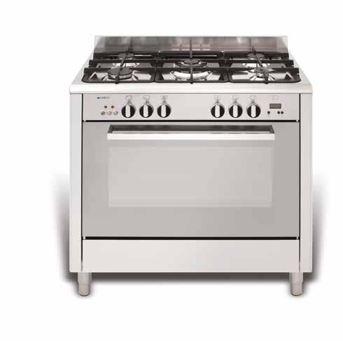 Emilia 90cm Cookers A 90cm cooker with the option of dual fuel or all gas. The Emilia Romagna Series 90cm cooker has the capacity to create substantial family meals.