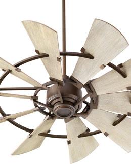AVAILABLE FINISHES 95210-86 Oiled Bronze Weathered Oak Blades 95210-9 Galvanized Weathered Oak Blades HEIGHT CHART FAN HEIGHT Using 6" Downrod Distance of 16.5" Distance of 11.