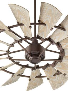 AVAILABLE FINISHES 196015-86 Oiled Bronze Weathered Oak Finished Blades 196015-9 Galvanized Weathered Oak Finished Blades HEIGHT CHART FAN HEIGHT Using 6" Downrod Distance of 16.5" Distance of 11.