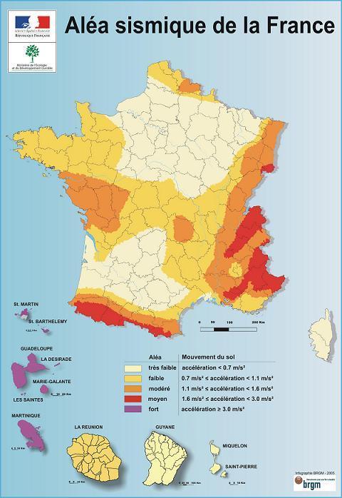 9 Eurocode 8 shall be applied with a seismic zone map established by National authorities Seismic hazard of the French Territory ZONE Zone 1 very low