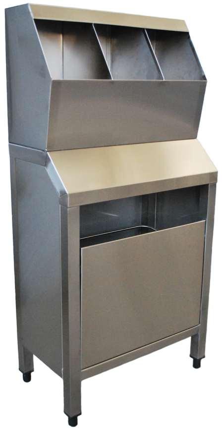 CAP, BONNET AND MASK CABINET Dimensions : 650 x 420 x 1500 mm Three seperate divisions with barriers Half opening, high