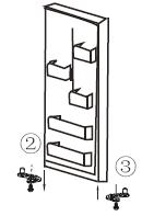 Remove the screws from the middle hinge. Lift the refrigerator door up and away from the appliance. Remove right bottom hinge and reserve the screws.