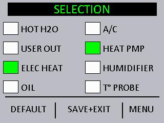 ADDING AUXILIARY HEATING SOURCE AND SELECTION OF OPTIONS To add an auxiliary source of heating or to add options to your furnace, press the "Settings" button.