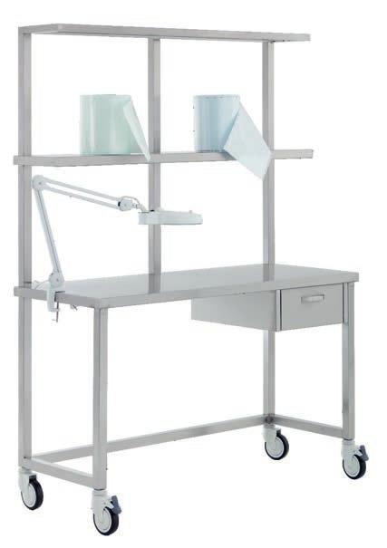 Two stainless steel wire baskets One folder holder Computer shelf Adjustable rubber