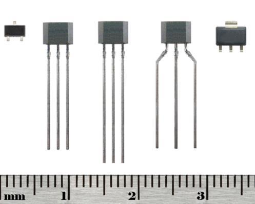 These linear Hall-effect sensors have an operating temperature range of -40 C to 100 C [-40 F to 212 F], appropriate for commercial, consumer, and industrial environments.