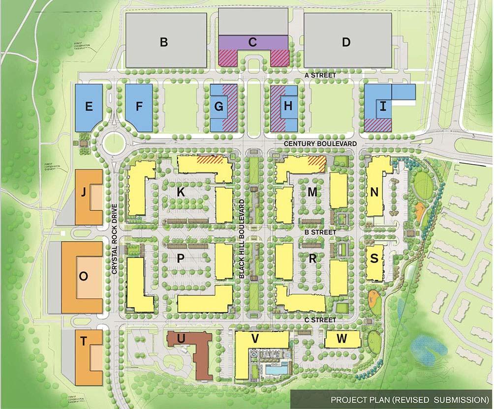 Hotel Office Retail High rise Residential Street B Low rise Residential Street C 5 th Street Assisted Living Residential/ Clubhouse Figure 6: Proposed Project Plan Public Use Spaces and Placemaking