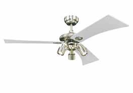 MODERN 78788 30 /76 cm Satin chrome fan finish Silver/white blades Single light fixture with opal frosted glass 1 x 60 W, E 27 (not included) Remote/Wall control adaptable Flora Royal Audubon
