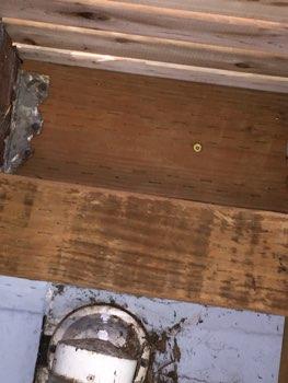 trapped between siding and header that could result in decay, recommend flashing is