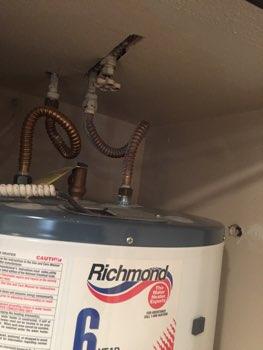 4. Condition Water heater does not have a drip pan, at a minimum, recommend installing leak alarm sensor at the base of