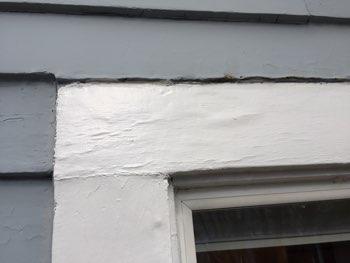 Windows and or doors without flashing require periodic maintenance of caulking material.