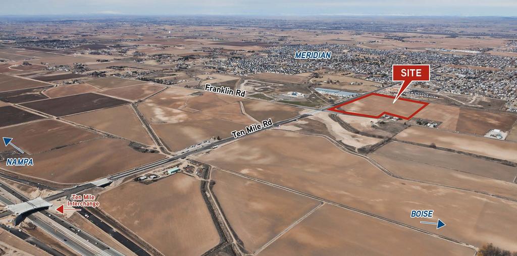 082614 FOR SALE > MIXED-USE LAND Franklin & Ten Mile Land 2954 WEST FRANKLIN ROAD MERIDIAN, ID Property Profile > ~38 acres for sale, located on the NE corner of Franklin and Ten Mile > Power and gas