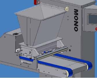 2 Fit hopper to pump assembly and secure with wing nuts. 3 Slide hopper on support bars until fully up against machine.
