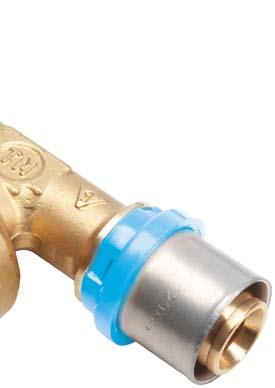 DUOPEX WATER FITTINGS To increase joint performance, all DUOPEX WATER crimp fittings are characterized by a blue plastic holding ring which has 3 important functions: 1.