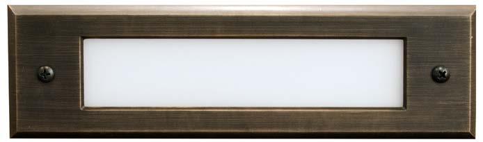 +85 C Solid brass louvered face plate with frosted lens (SL35-LED) Solid brass open face
