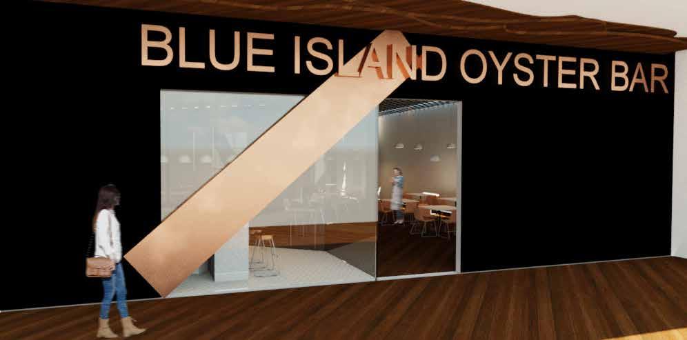 03 // Blue Island Oyster Bar an oyster bar designed to create a fresh atmosphere with san francisco s busiest street in mind view of storefront This commercial project s program was to re-design