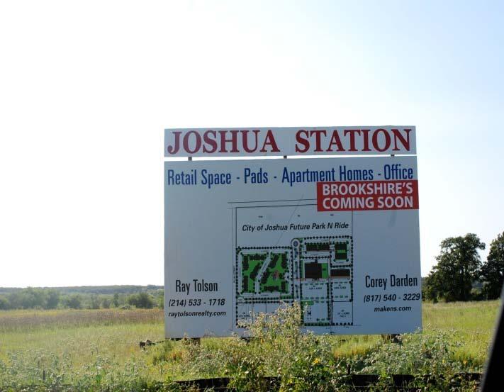 App No. 191: The City of Joshua, TX Joshua Station T.O.D. Infrastructure Project Project Description Area: 46.61 acres Land Use: Residential 138.22 Commercial 36.71 Mixed Use 96.