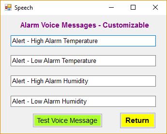 Figure 7 Speech Screen 2.7- Take a Picture on Alarm conditions You can take a picture of the event via the connected webcam when there is an alarm condition.