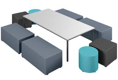 Together Includes - Little Big Softies 900 Bloc, Round & Box Ottomans, plus General Purpose Table Wave Includes