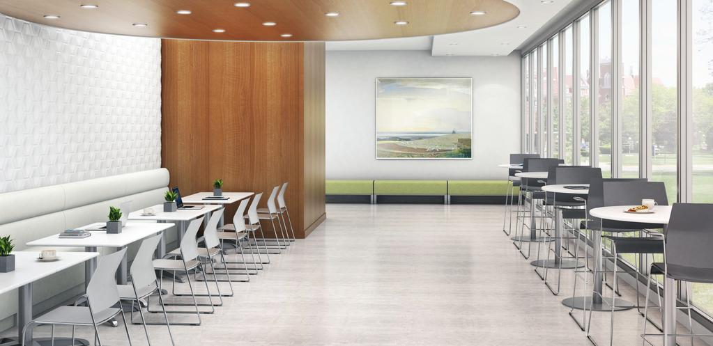 In common spaces Cafes and lounge areas are at the heart of the healthcare community.