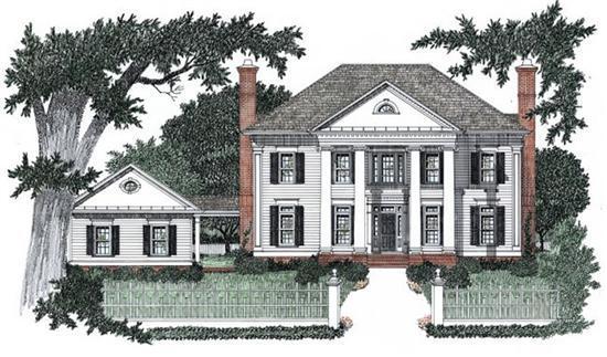 Colonial Revival Symmetrical style with doors and windows equally