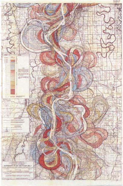 FIG I.b Mississippi River Forces and Dynamics Dynamic processes work together as a continuous heterogeneous system. Sites are never static and are in constant flux due to the forces that create them.