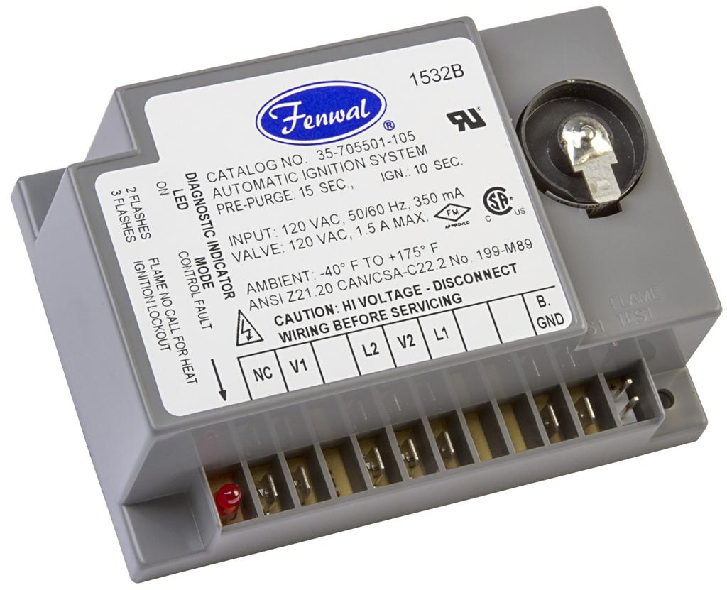 R SERIES 35-70 120 VAC Microprocessor-Based Direct Spark Ignition Control F-35-70 November 2015 FEATURES Safe start with DETECT-A-FLAME flame sensing technology Custom pre-purge and inter-purge