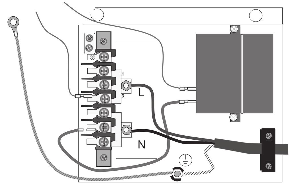 ELECTRICAL CONNECTION IS LOCATED AT THE TOP RIGHT HAND SIDE OF THE APPLIANCE, BEHIND SIDE PANEL. DURING INSTALLATION REMOVE THE RIGHT HAND SIDE PANEL TO CONNECT ELECTRICAL SUPPLY.