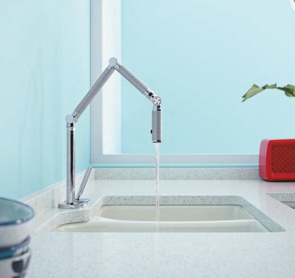 56 Kitchen Taps Karbon 57 Karbon Single-Lever Tap Silver Tube with Polished Chrome body 6227W-CP 2,286.