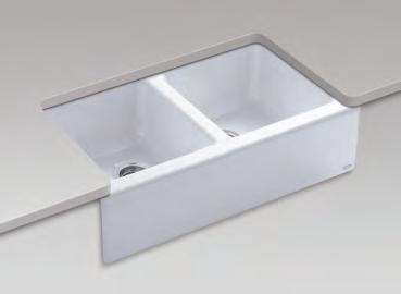 sink. Inspired by farmhouse sinks, the under mount apron front makes it a classic design choice.