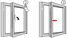 In order to prevent damage to the window opening mechanism when the windows is improperly opened, close the window as soon as possible following the instructions leftwards.